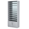 Стеллаж из ДСП с 9-ю полками 350x900 мм серии LEVEL-9 №13-2 (З/C - ЗЕРКАЛО), Серый