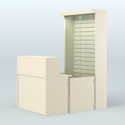 Мини павильон для торговли с большой застекленной эко-панелью СЛОТ №9 (2 кв.м), Крем Вайс