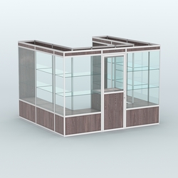 Павильон из профиля пристенный №5б (6,75 кв. м), Ясень Анкор темный