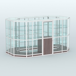 Павильон из профиля островной №5г, Ясень Анкор темный