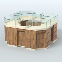 Торговый островок GOLD №2 восьмиугольный (4,04 кв.м), Крем Вайс + Орех