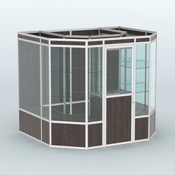 Павильон из профиля пристенный №7а (4,32 кв. м), Дуб Венге