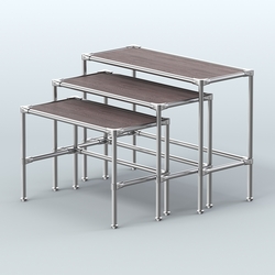 Комплект столов №1-4 с полками ДСП 16мм, Ясень Анкор темный