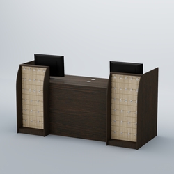 Ресепшен Атлант с фасадными наклонными экономпанелями №4, Дуб Венге + Дуб Сонома