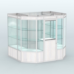 Павильон из профиля пристенный №7а (4,32 кв. м), Ясень Анкор светлый