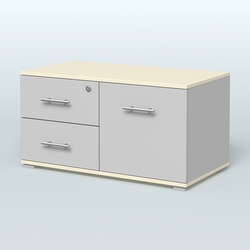 Тумба Динен №1 приставная широкая, Серый + Крем Вайс