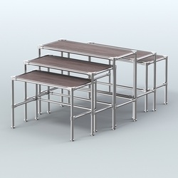 Комплект столов №2-4 с полками ДСП 16мм, Ясень Анкор темный