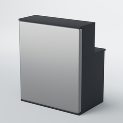 Ресепшен БАРХАТ СЕРЫЙ ПЕРЛАМУТР №1 (ровная поверхность), Антрацит + Экокожа серебристая