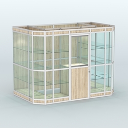 Павильон из профиля пристенный №10в (4,05 кв.м), Дуб Сонома