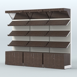 Стеллаж для хлеба и выпечки с тремя трехсекционный Феникс №2, Дуб Венге + Белый