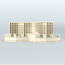 Павильон со стеклянными прилавками для продажи чая и кофе №5, Крем Вайс