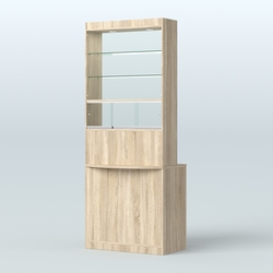 Высокая витрина-прилавок Эконом №3В, Дуб Сонома