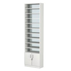 Стеллаж из ДСП с 9-ю полками 250x600 мм серии LEVEL-9 №4-2 (З/C - ЗЕРКАЛО), Белый