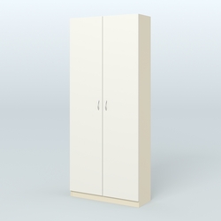 Аптечный шкаф одежды персонала для двух человек №2, Крем Вайс + Белый