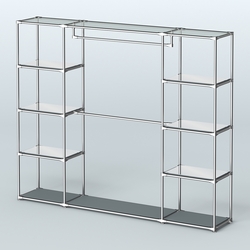 Торговая система ХРОМ без ДСП 2430 мм с зеркальными полками и поручнями №3, Темно-Серый