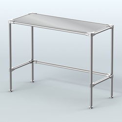 Стол большой D-43 с полкой зеркало 4мм, Белый