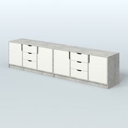 Тумба Модесто, комплект, Метрополитан Грей + Белый