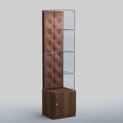 Высокая стеклянная витрина КАПИТОНЕ №6, Орех + 03 Mika