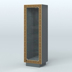 Низкая витрина с декором и пятью прозрачными полками НБА-503, Темно-Серый