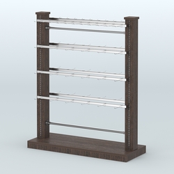 Островная система с перфорацией и пристенными поручнями под крючки с навеской №4, Дуб Венге