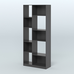 Стеллаж из ДСП серии ЛОФТ №9-1 (зеркальное отражение - Z), Черный