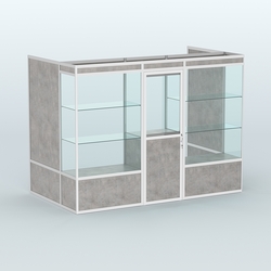 Павильон из профиля пристенный №1а (4,05 кв. м), Бетон Чикаго светло-серый F186 ST9