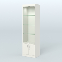 Витрина из ДСП с дверками для аптеки №2-400-1, Белый