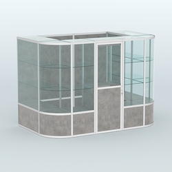 Павильон из профиля пристенный №8б (4,05 кв. м), Бетон Чикаго светло-серый F186 ST9