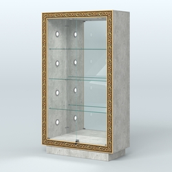 Низкая выставочная витрина с декором НБА-7С, Метрополитан Грей