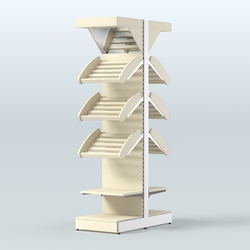 Стеллаж для хлеба островной узкий с зеркальным фризом СХОВФ-04, Крем Вайс