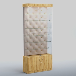 Высокая стеклянная витрина КАПИТОНЕ №31, Дуб Золотистый + 01 Cream