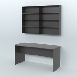 Распаковочный большой стол с антресолью для аптеки Р-05, Черный