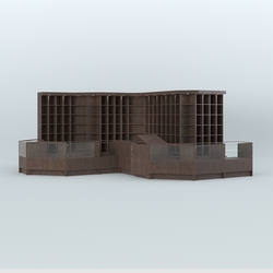 Павильон со стеклянными прилавками для продажи чая и кофе №5, Дуб Венге