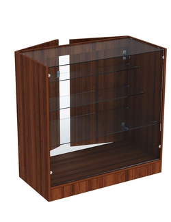 Прилавок из ДСП серии Тандем №4-900 с тремя полками и дверками, Орех