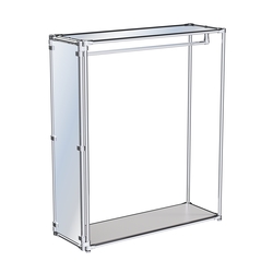 Хромированный стенд-вешало для одежды, торец-зеркало ZTD-10 №1-4 с полкой Зеркало 4 мм, Серый