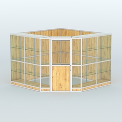 Павильон из профиля угловой №8г (9 кв.м), Дуб Золотистый