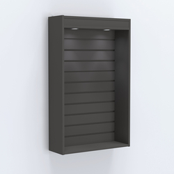 Витрина настенная №202-2В с верхней подсветкой и эконом панелью, Черный