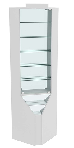 Витрина серии Эталон угловая №3-3 (Внутренний угол, задняя стенка - зеркало), Серый