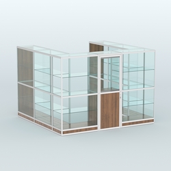 Павильон из профиля пристенный №5г (6,75 кв. м), Орех