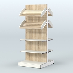 Высокий обзорный островной стеллаж для хлеба и выпечки СХОВ-05, Белый + Дуб Сонома
