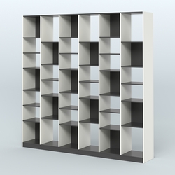 Стеллаж из ДСП серии ЛОФТ №16-2 с полками ДСП, Белый и Черный