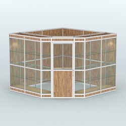 Павильон из профиля угловой №8в (9 кв.м), Дуб Канзас коричневый