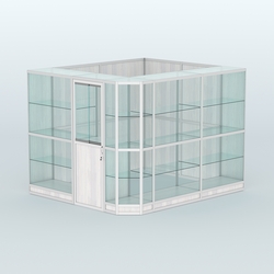 Павильон из профиля угловой №6г (5,5 кв.м), Ясень Анкор светлый