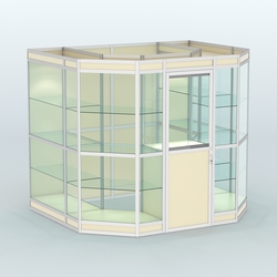 Павильон из профиля пристенный №7в (4,32 кв. м), Крем Вайс