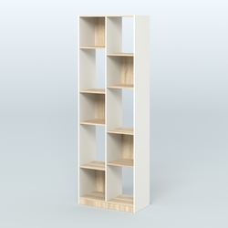 Стеллаж из ДСП серии ЛОФТ №8-1, Белый + Дуб Сонома