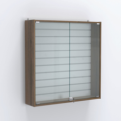 Витрина настенная №204-1Б закрытая с экономпанелью, Орех