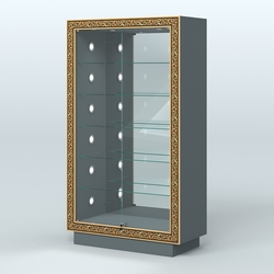 Низкая торговая витрина с декором НБА-507С, Темно-Серый