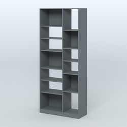 Стеллаж из ДСП серии ЛОФТ №9-2 с полками ДСП, Темно-Серый