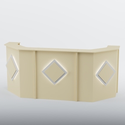 Ресепшен со скошенными углами КВАДРАТ №5, Крем Вайс