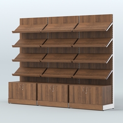 Стеллаж для хлеба и выпечки трехсекционный Феникс №6, Орех